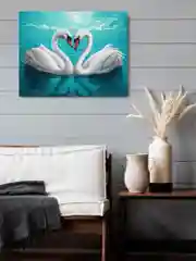 Лебеди алмазная мозаика на подрамнике 40 х 50 "Art on Canvas"