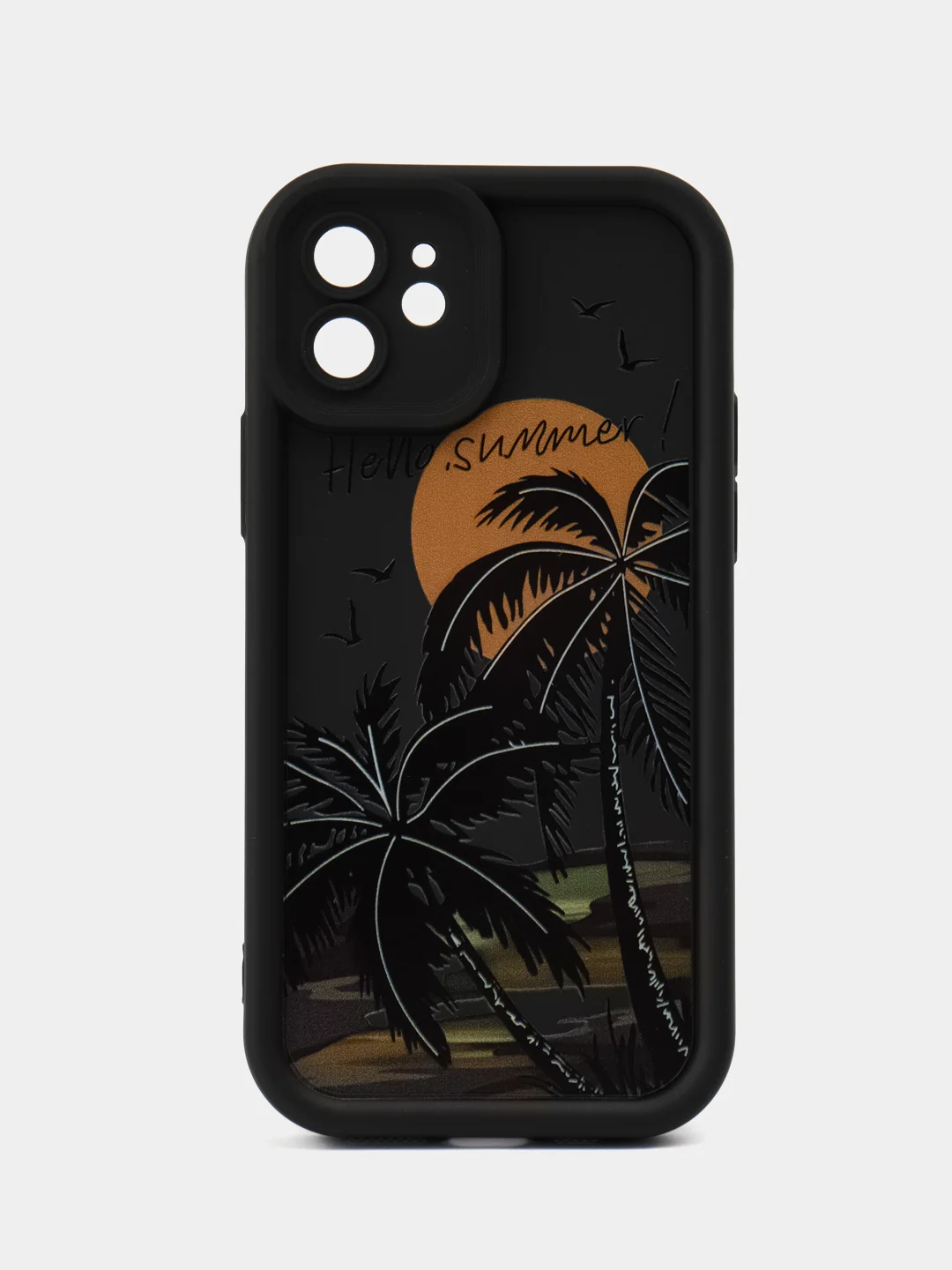 Черный чехол на айфон (iPhone) 11 12 13 14 15 16 Pro Max силиконовый