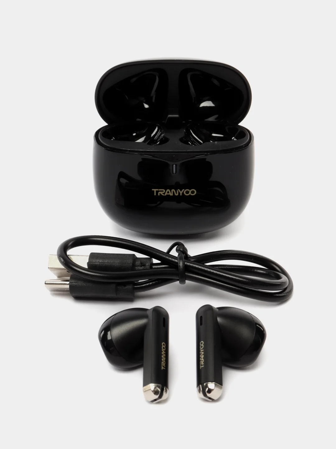 Черный наушники беспроводные TRANYOO Wireless Stereo Earphone TWS, T-M30 "вкладыши"