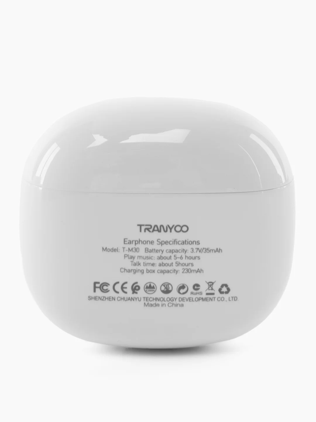 Белый наушники беспроводные TRANYOO Wireless Stereo Earphone TWS, T-M30 "вкладыши"