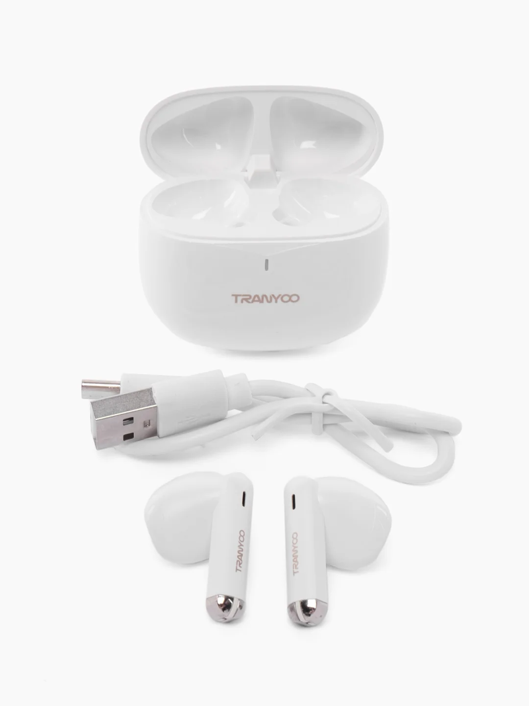 Белый наушники беспроводные TRANYOO Wireless Stereo Earphone TWS, T-M30 "вкладыши"