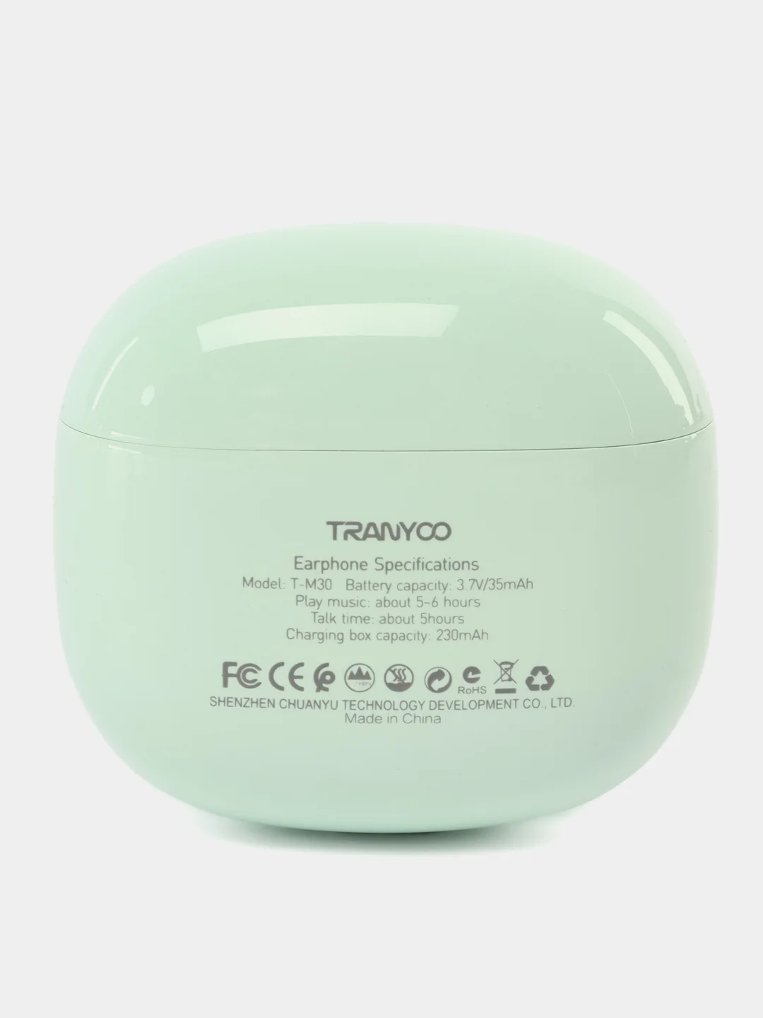 Бирюзовый наушники беспроводные TRANYOO Wireless Stereo Earphone TWS, T-M30 "вкладыши"