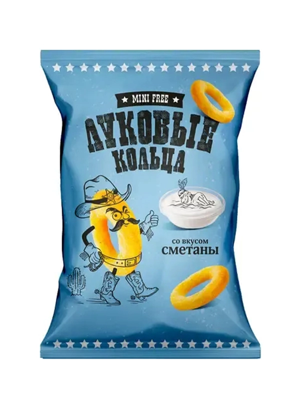 Чипсы MiniFree лук.кольца сметана