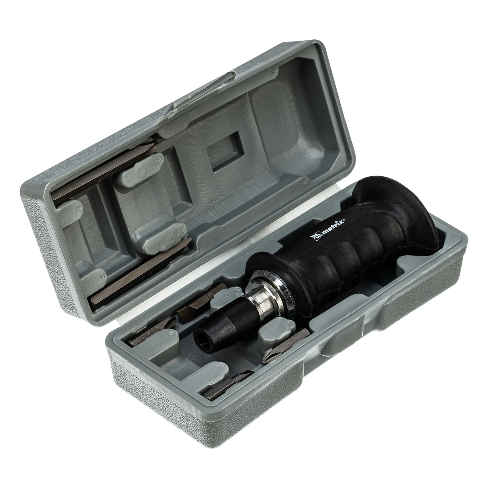 Ударная отвертка 1/2", поворотная, набор бит, 6 шт, MATRIX, 11561