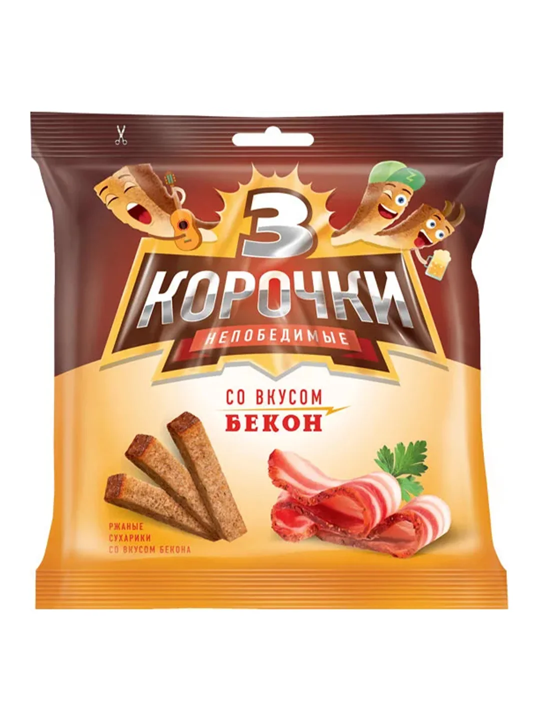 Сухарики ржаные "3 корочки" бекон