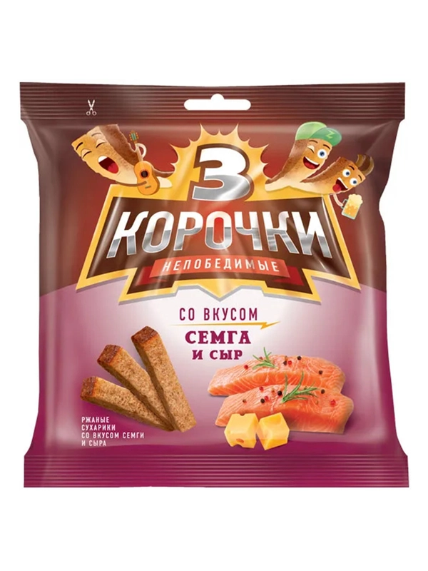Сухарики ржаные "3 корочки" сыр и семга
