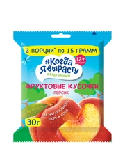 Фруктовые кусочки КОГДА Я ВЫРАСТУ из ПЕРСИКОВ и ЯБЛОК с 12 мес., 30г