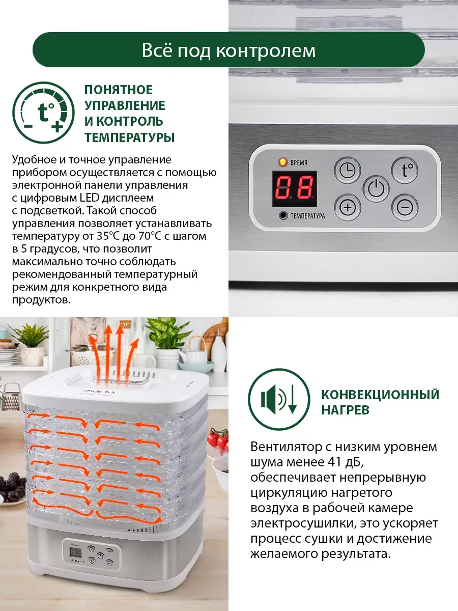 Белый электросушилка MARTA MT-1877 6 поддонов белый жемчуг