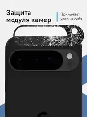 Черный стекло на камеру для Google Pixel 9 Pro XL защитное ROSCO прозрачное закаленное с рамкой
