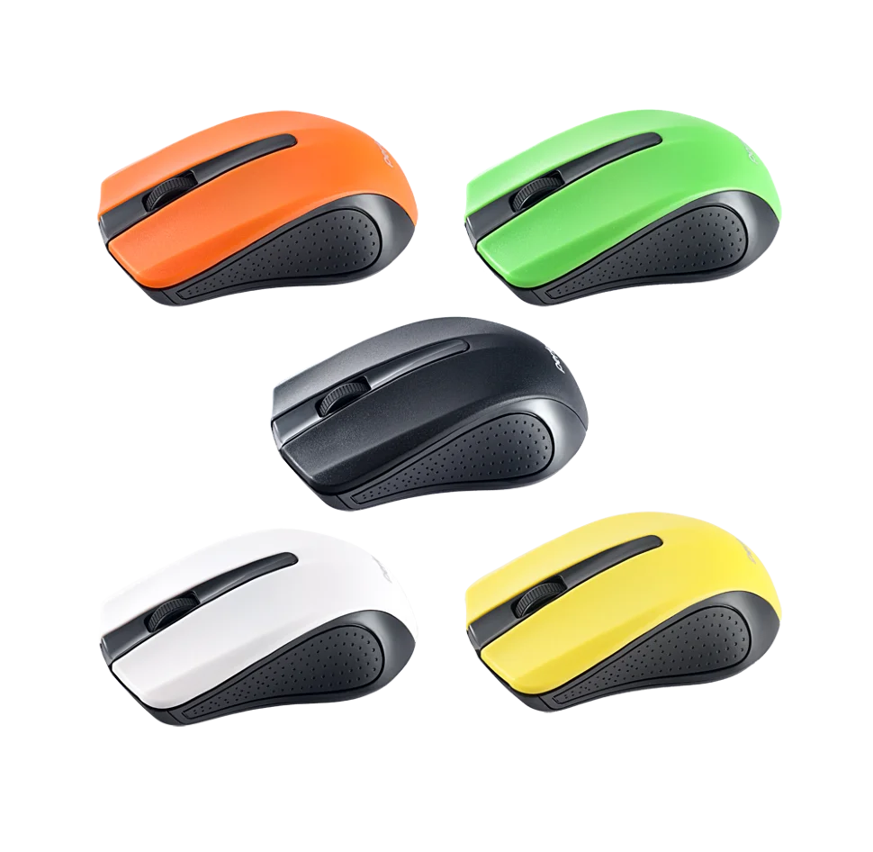 Белый мышь беспроводная оптическая Perfeo "Rainbow",  USB