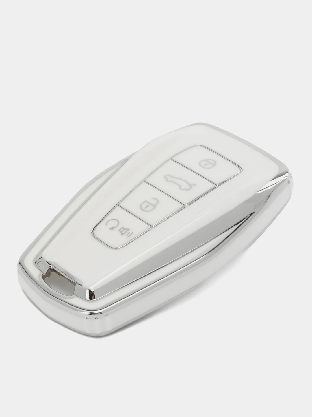 Белый чехол на ключ Geely coolray (джили кулрей) и Geely monjaro (джили монжаро)