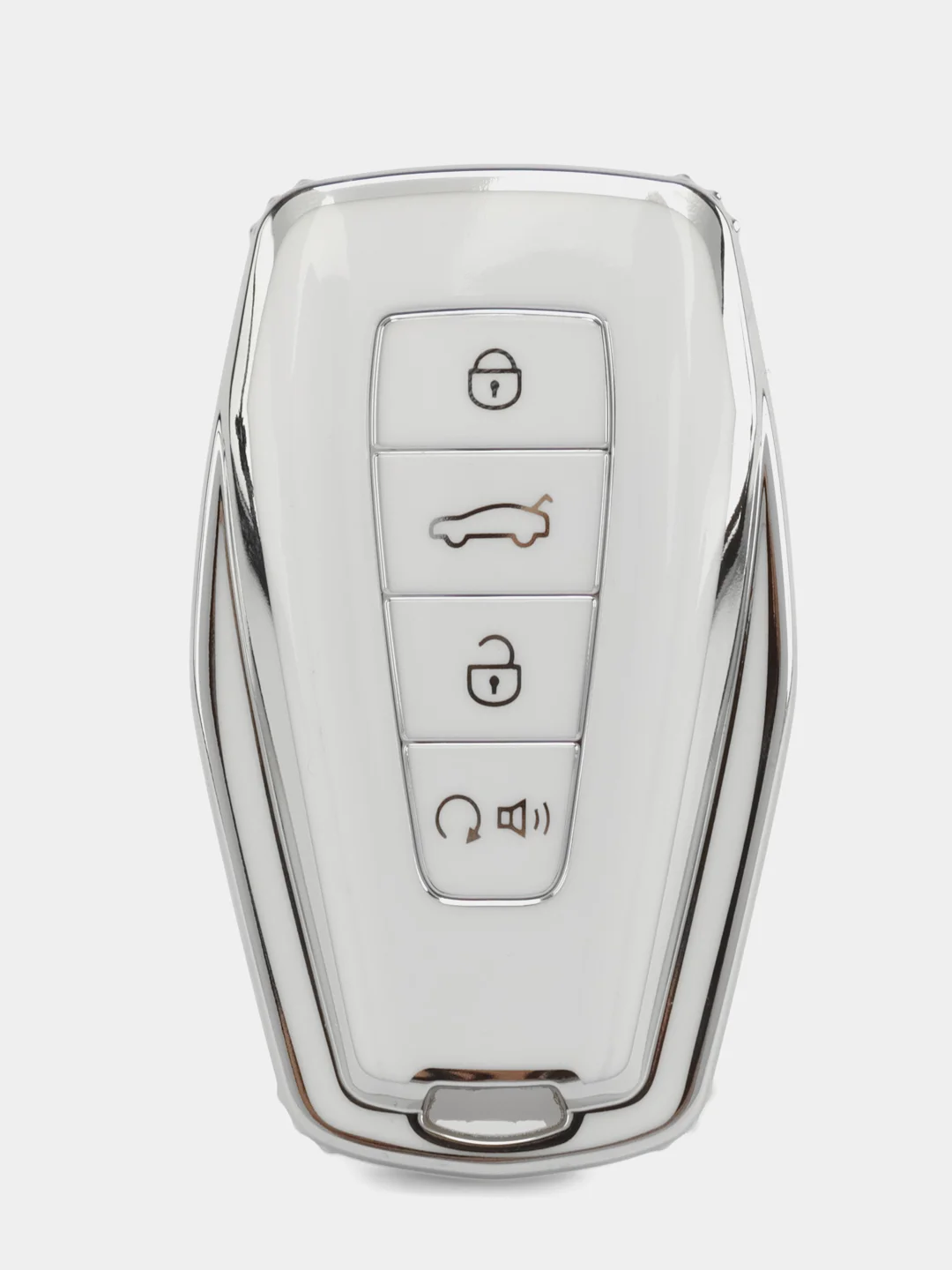 Белый чехол на ключ Geely coolray (джили кулрей) и Geely monjaro (джили монжаро)