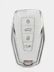 Белый чехол на ключ Geely coolray (джили кулрей) и Geely monjaro (джили монжаро)