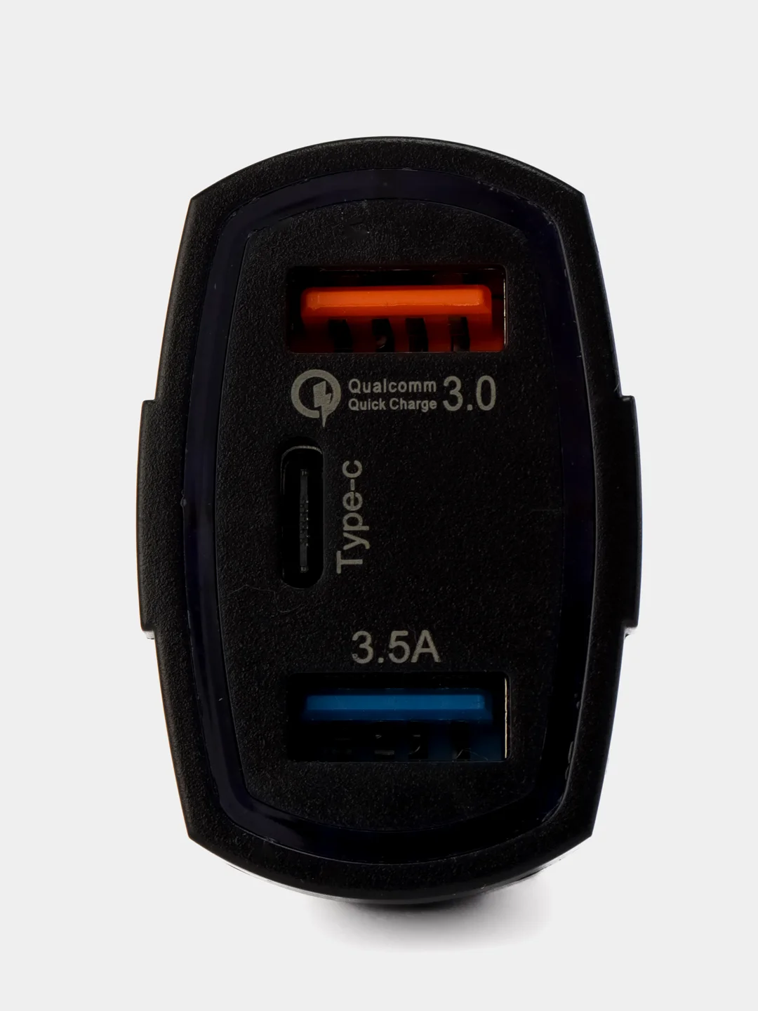 Черный автомобильное зарядное устройство в прикуриватель с USB с быстрой зарядкой, с кабелем, АЗУ