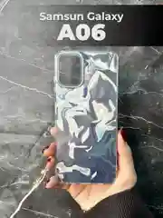 Серый металлик чехол для Samsung Galaxy A06 (Самсунг Гелакси А06), переливающийся, с градиентом
