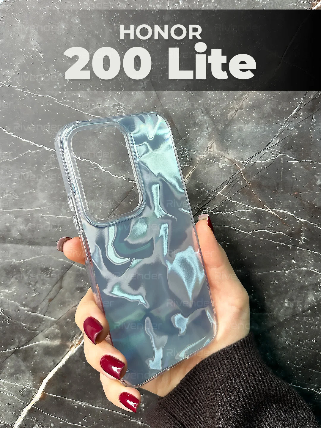Серый металлик чехол для Honor 200 Lite  (Хонор 200 Лайт), переливающийся, с градиентом