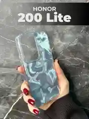 Серый металлик чехол для Honor 200 Lite  (Хонор 200 Лайт), переливающийся, с градиентом