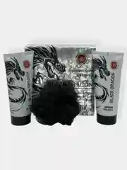 Подарочный набор для мужчин Black DRAGON/Гель для душа/Бальзам после бритья/Мочалка
