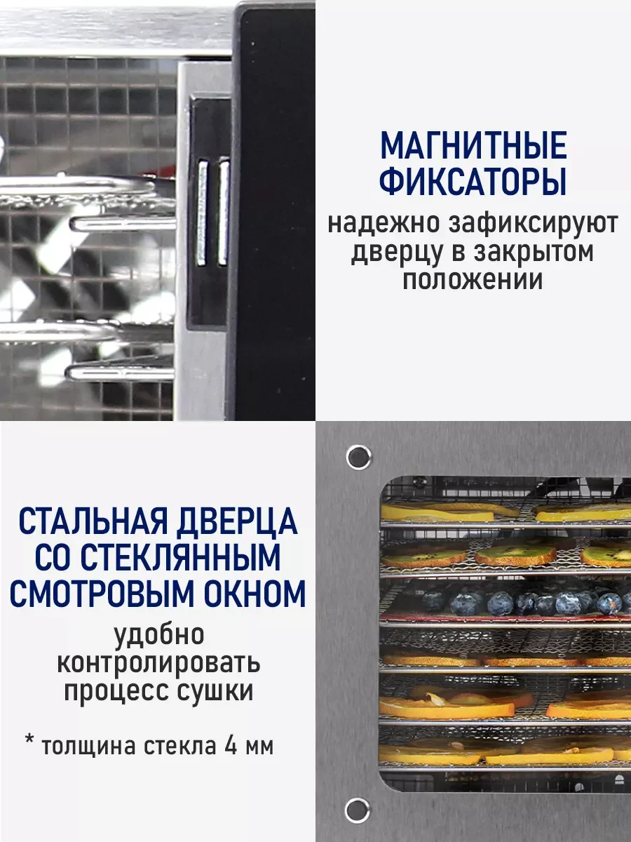 Серебряный профессиональная электросушилка  STINGRAY ST-FD709A 6 поддонов черный