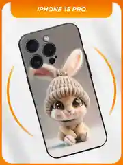 Бежевый силиконовый чехол на iPhone 15 Pro / Айфон 15 Про черный, с принтом, защита камеры