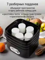 Черный сушилка для овощей и фруктов STINGRAY ST-FD716B, 7 уровней, мощность 350 Вт, черный