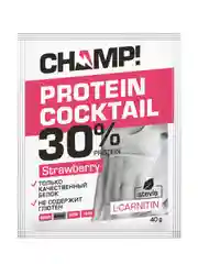 Коктейль протеиновый Champ, клубничный, 12 пакетов по 40 г