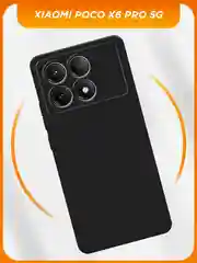 Черный силиконовый чехол на Poco X6 PRO 5G / Поко X6 Про 5G черный, с принтом, защита камеры