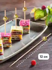 Шпажки для канапе, бамбуковые, 12 см, 100 шт