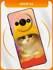 Чехол на Xiaomi Redmi A3/A3x/Poco C61 / Редми A3/A3x/Поко C61 черный, с принтом