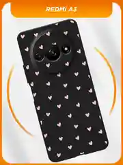 Розовый чехол на Xiaomi Redmi A3/A3x/Poco C61 / Редми A3/A3x/Поко C61 черный, с принтом