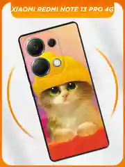 Чехол на Xiaomi Redmi Note 13 Pro 4G/POCO M6 Pro 4G / Поко М6 Про 4G черный, с принтом