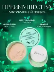 Бежевый пудра для лица минеральная, матирующая, рассыпчатая, со спонжем