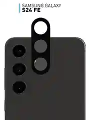 Черный cтекло на камеру для Samsung Galaxy S24 FE защитное ROSCO закаленное, накладки с рамкой