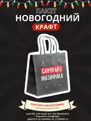 Марсала пакет подарочный новогодний, новогодний пакетик "С новым 2025 годом", 22х22см 1 дизайн