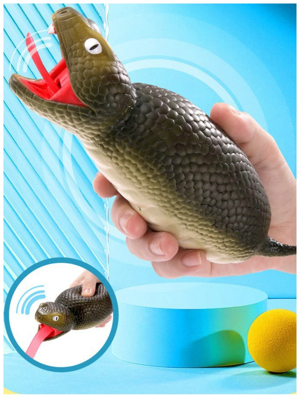 Игрушка-антистресс "Змея" со зуком, сквиш