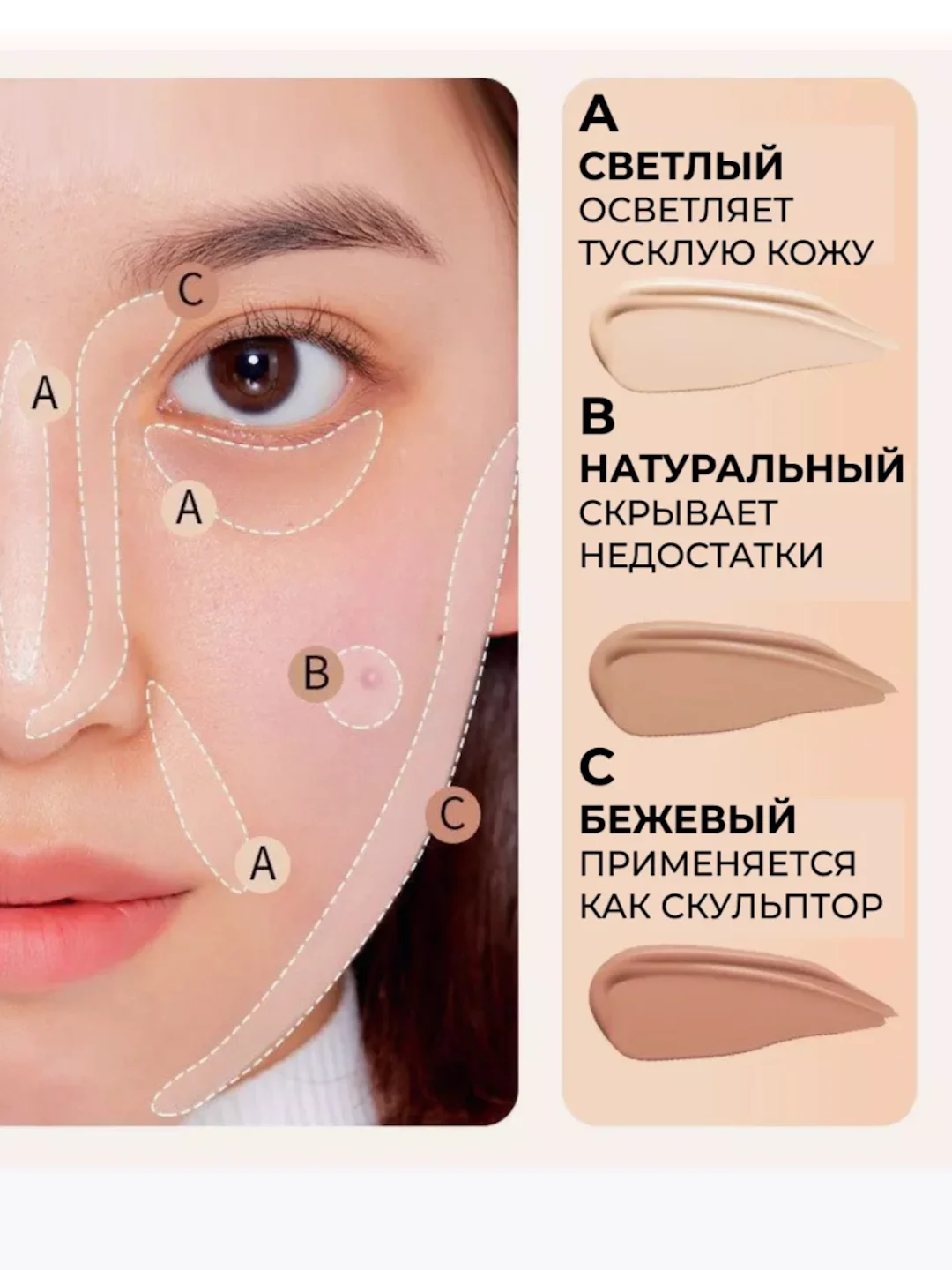 Палетка для контуринга, кремовый скульптор для лица