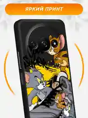 Серый чехол на Xiaomi Redmi A3/A3x/Poco C61 / Редми A3/A3x/Поко C61 черный, с принтом