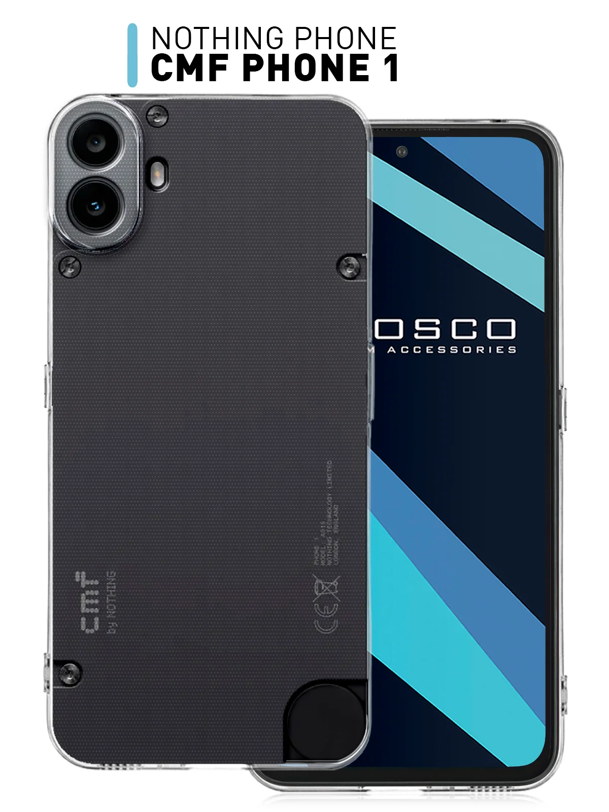 Чехол для Nothing CMF Phone 1 силиконовый ROSCO матовый/ прозрачный тонкий с защитой камер