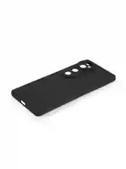 Черный чехол для Vivo V40 силиконовый ROSCO матовый/ прозрачный тонкий с бортиком- защитой камер