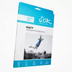 Белый фотобумага SOK матовая, формат А4, плотность 150г/м2, 50 листов SA4150050M
