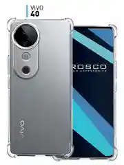 Чехол для Vivo V40 противоударный силиконовый ROSCO прозрачный с защитой камер, углов
