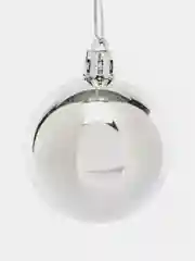 Серебряный новогоднее украшение, украшение на елку, ёлочные новогодние шары, 12 штук, диаметр 5 см
