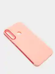 Розовый чехол усиленный с рамкой для Huawei Y7 Prime 2020, силиконовый