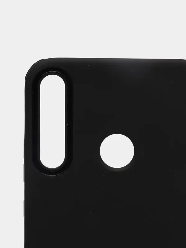 Черный чехол усиленный с рамкой для Huawei Y7 Prime 2020, силиконовый