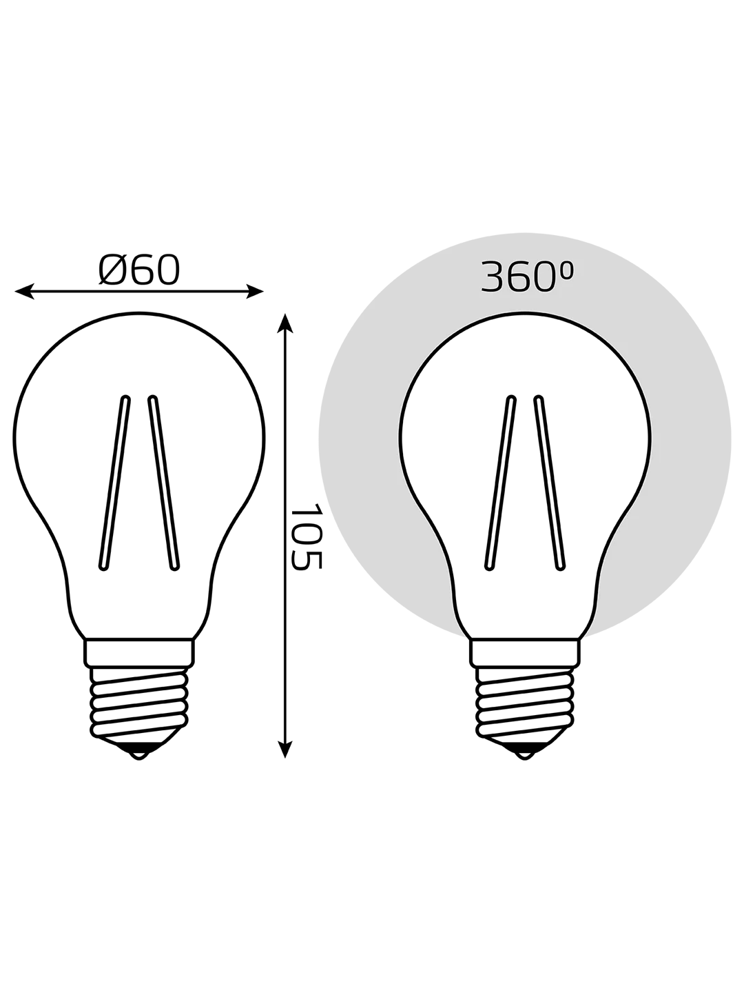 Лампочка светодиодная E27 Груша 9W теплый 2700К УПАКОВКА 10 шт. Gauss Elementary Filament