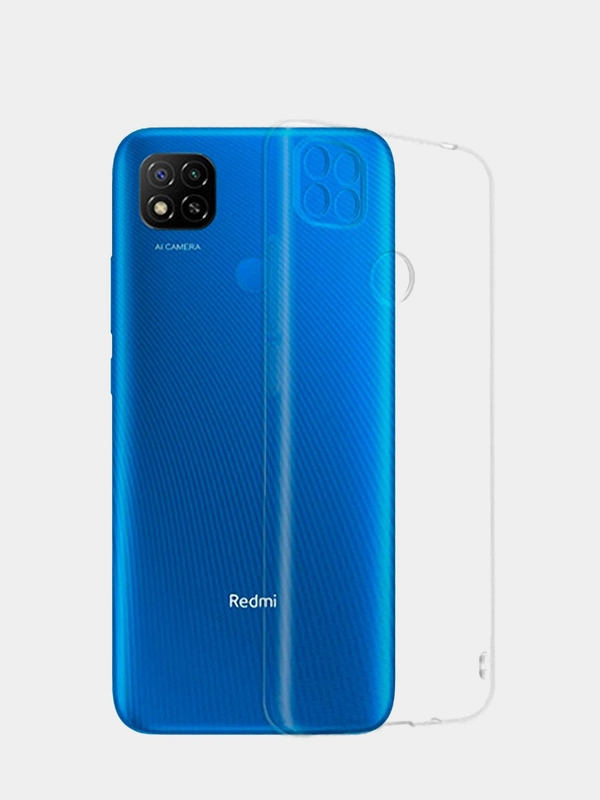 Чехол Xiaomi Redmi 9C / Сяоми Редми 9С прозрачный, силиконовый, с защитой камеры