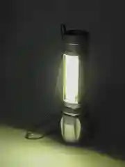 Серебряный фонарь карманный аккумуляторный. 2 режима (LED T6, COB, 10W)