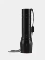 Черный фонарь карманный аккумуляторный. 2 режима (LED T6, COB, 10W)