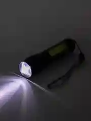 Черный фонарь карманный аккумуляторный. 2 режима (LED T6, COB, 10W)