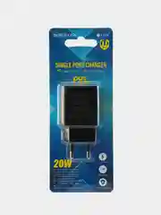 Черный сетевое зарядное устройство Borofone BA71A, 20W, PD, QC, AFC, c кабелем Type-C/Lightning